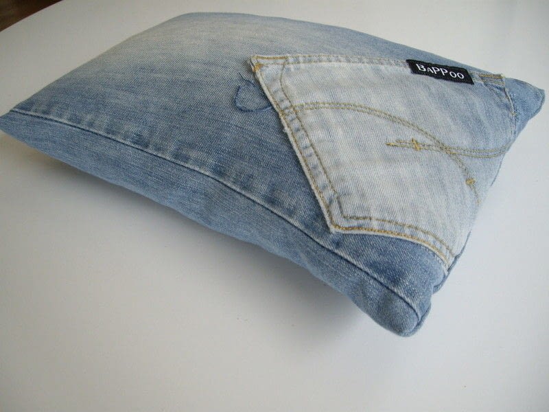 Denim Pillow · How To Make A Recycled Cushion · Sewing on Cut Out + Keep