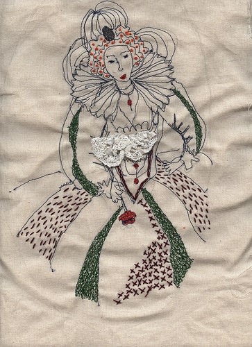 Queen elizabeth embroidery  art  embroidery on cut out  keep Queen elizabeth embroidery  art  embroidery on cut out  keep