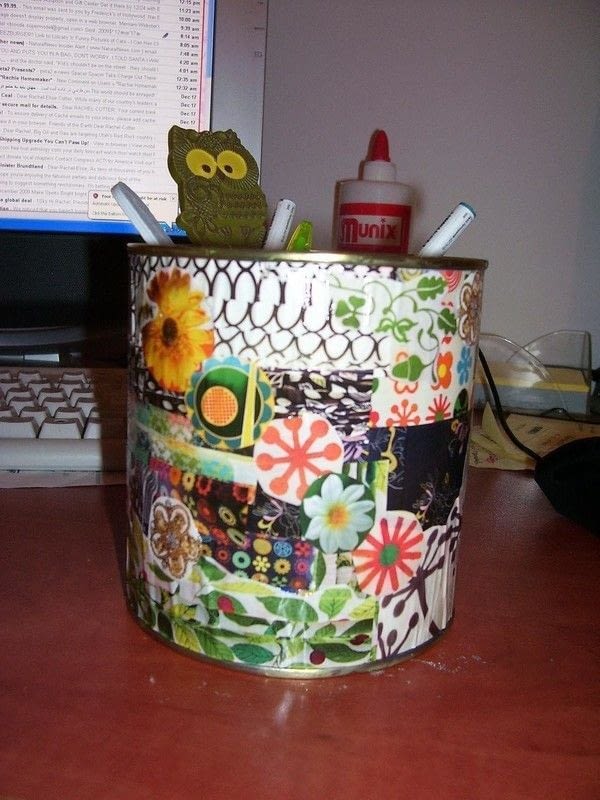 Decoupaged Supplies Can · A Decoupage Pot · Decoupage on Cut Out + Keep
