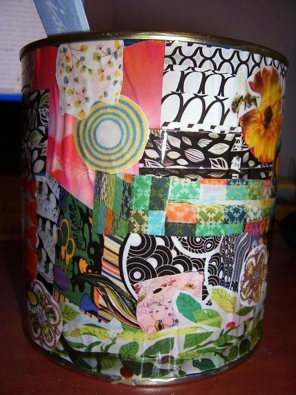 Decoupaged Supplies Can · A Decoupage Pot · Decoupage on Cut Out + Keep
