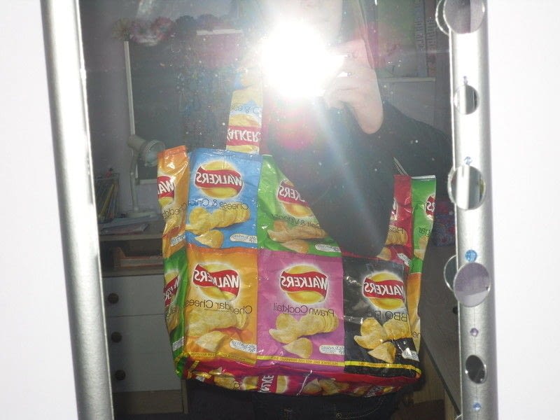 Crisp Packet Bag! · How To Make A Recycled Bag · Sewing on Cut Out + Keep