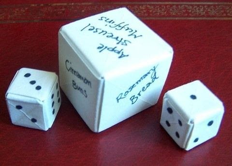 Great for games or deciding things. .  Free tutorial with pictures on how to make dice in under 30 minutes by paper folding with paper. How To posted by Laura. Difficulty: 3/5. Cost: Absolutley free. Steps: 9