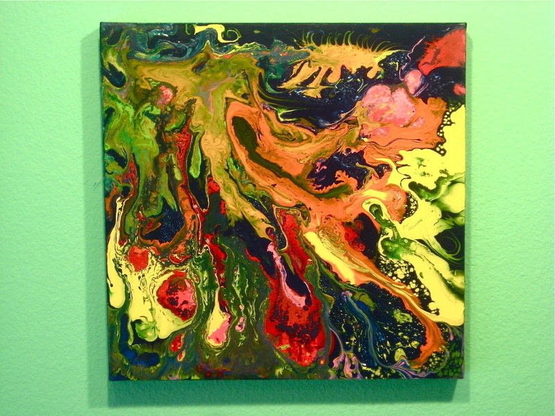 Acrylic Flow · A Piece Of Splattered Paint Art · Decorating on Cut Out