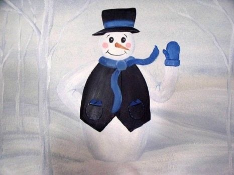 Super simple, fun paint project - no experience req'd! .  Free tutorial with pictures on how to create a drawing or painting in under 60 minutes by decorating with paint, paint, and paint. Inspired by christmas and snowman. How To posted by Colleen J. Difficulty: Easy. Cost: Cheap. Steps: 1