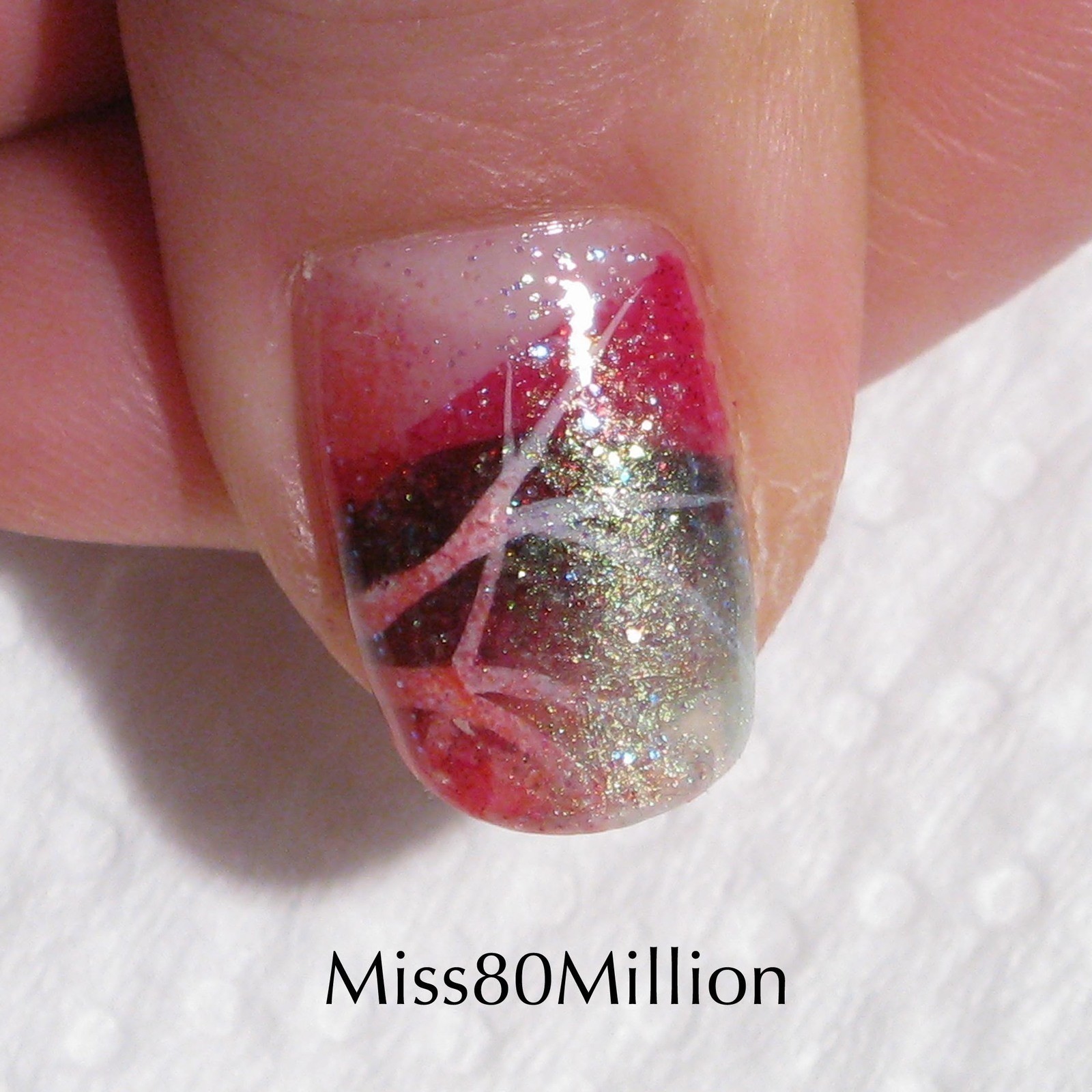 Glittery Abstract Nail Art Tutorial · How To Paint A Glitter Nail