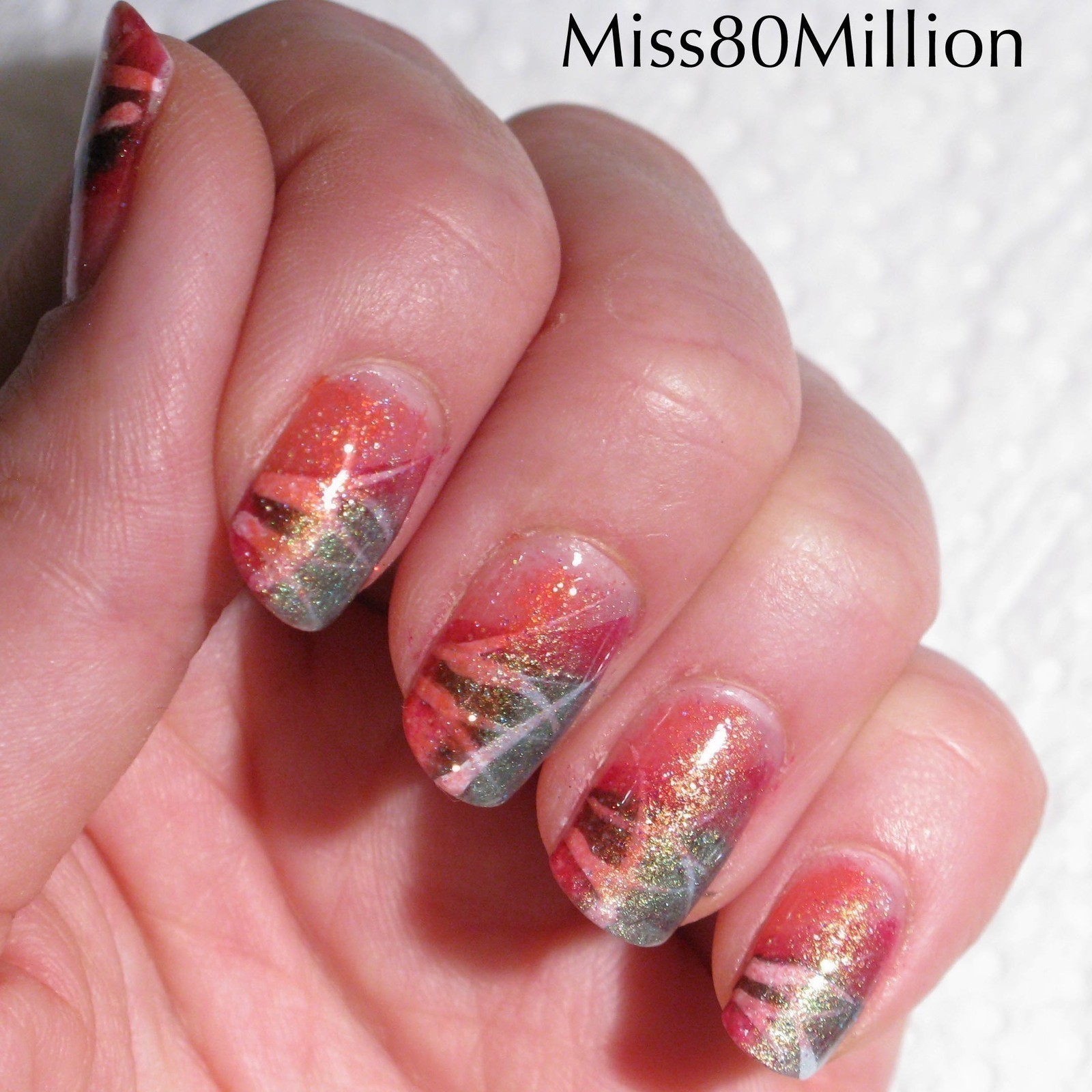 Glittery Abstract Nail Art Tutorial · How To Paint A Glitter Nail