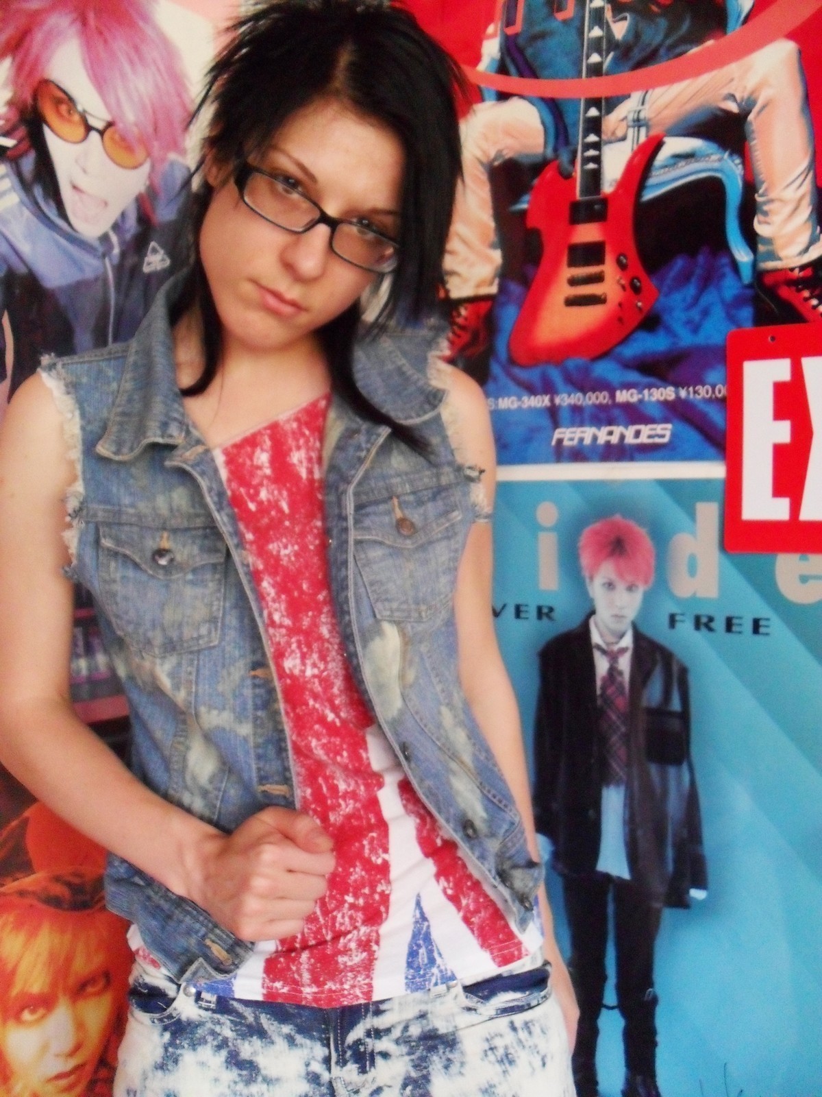 80s denim vest outfit