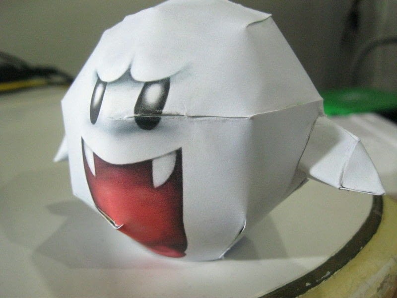 mario super paper boo papercraft cut origami simple