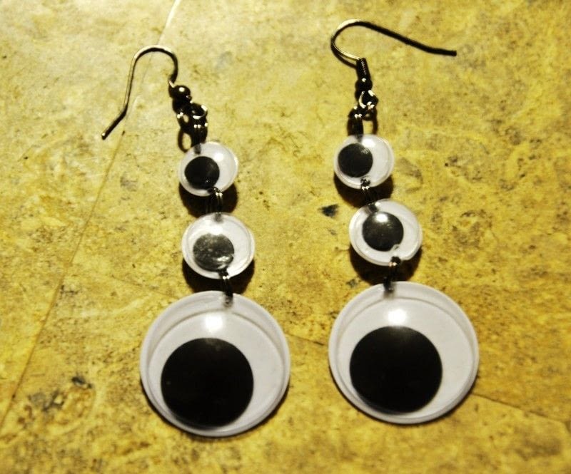 Googly Eye Earrings · A Pair Of Recycled Earrings · Construction and