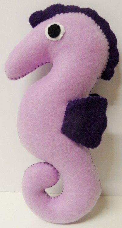 How to make a sea life plushie. Felt Seahorse Sewing Pattern - Step 6