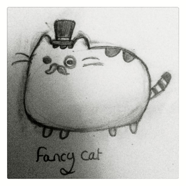 pusheen drawing a drawing drawing on cut out keep