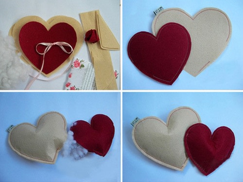 small heart shaped pillows